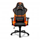 Крісло геймерське, дихаюча екошкіра, сталевий каркас, чорний+оранжевий