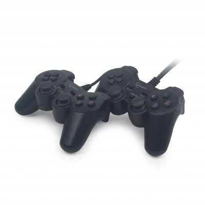 Подвійний ігровий геймпад, USB інтерфейс, вібрація, чорний (1 з 3)