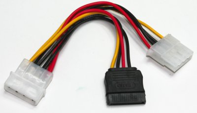 Кабель живлення (Molex) M/F + SATA кабель живлення, 135 мм (1 з 1)