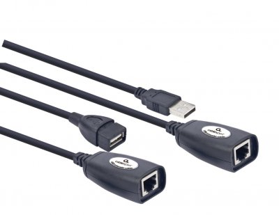Подовжувач USB1.1 по витій парі, до 30 м, чорний (1 з 5)