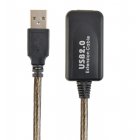 Удлинитель USB2.0, активный, 10 м, черный