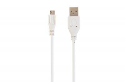 Кабель micro USB2.0, A-тато/micro B-тато, білий, 1 м, преміум (1 з 5)