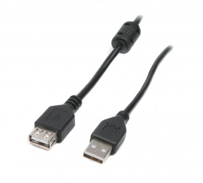 Кабель-подовжувач USB2.0 AM/AF 1 м, ферит (1 з 2)