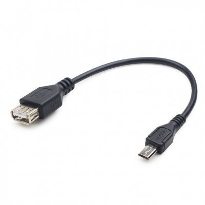 Кабель OTG USB 2.0, A-мама/miсro B-тато, 0.15 м (1 з 2)