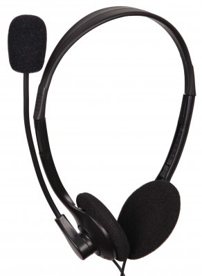 Навушники з мікрофоном стерео з регулятором гучності, чорний (1 з 6)