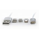 Кабель USB 2.0 AM-тато/Lightning/Micro/Type-C USB, 1.0 м
