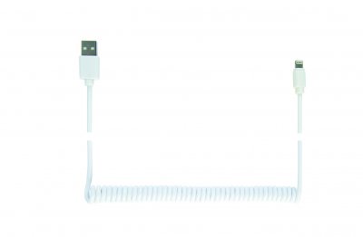 Кабель спіральний USB 2.0 AM-тато/Lightning, 1.5 м (1 з 4)