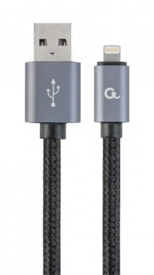Кабель USB 2.0, A-тато/Lightning, 1.8 м, з обплетенням та металевими роз'ємами (1 з 4)