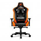 Кресло геймерское, нагрузка до 160 кг, дышащая экокожа, стальной каркас, черный+оранжевый