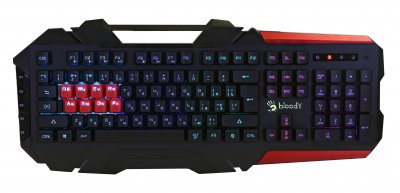 Клавіатура Bloody B3590R, чорна, ігрова з RGB підсвічуванням, USB (1 з 3)
