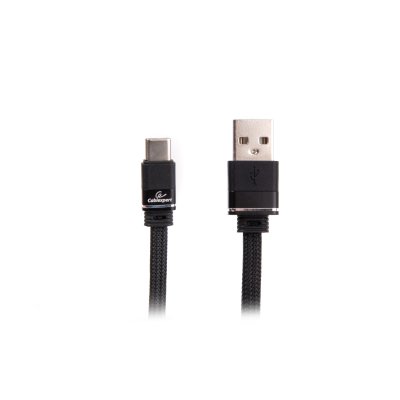 Кабель USB 2.0 A-тато/C-тато, 1 м, преміум, плоский, 2.4 А (1 з 2)