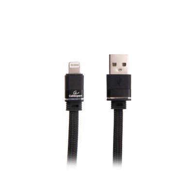 Кабель USB 2.0 А-тато/Lightning, 1.0 м, преміум, плоский, 2.4 А (1 з 2)