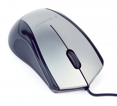 Оптична миша, USB інтерфейс, 1000 dpi, сіро-чорний (1 з 3)