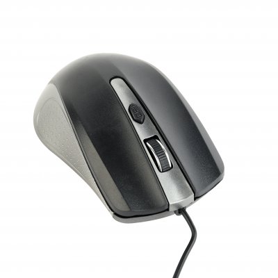 Оптична миша, USB інтерфейс, 1200 dpi, сіро-чорний (1 з 3)