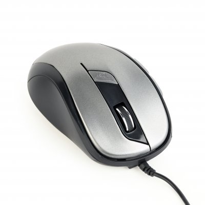 Оптична миша, USB інтерфейс, 1600 dpi, сіро-чорний (1 з 3)