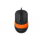 Мышь проводная A4tech Fstyler, USB, 1600dpi, (Black + Orange)
