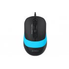 Мышь проводная A4tech Fstyler, USB, 1600dpi, (Black + Blue)