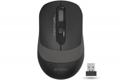 Миша бездротова Fstyler, USB, 2000 dpi, чорний + сірий (1 з 6)