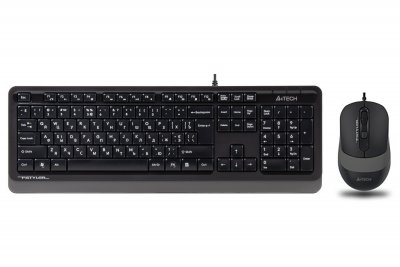 Комплект дротовий Fstyler клавіатура+миша, чорно-сірий, USB (1 з 10)