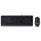 Комплект дротовий Fstyler клавіатура+миша, чорно-сірий, USB