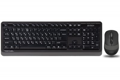 Комплект бездротовий Fstyler клавіатура+миша, сірий, USB (1 з 10)