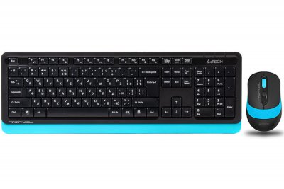 Комплект бездротовий Fstyler клавіатура+миша, синій, USB (1 з 10)