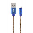 Кабель USB 2.0 A-папа/C-папа, 1 м, премиум, 2.1А