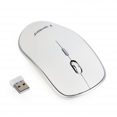 Бездротова оптична миша, USB, 1600 dpi, бiлий (1 з 3)