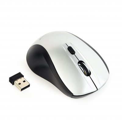 Бездротова оптична миша, USB, 1600 dpi, бiло-чорна (1 з 3)