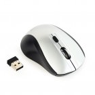 Бездротова оптична миша, USB, 1600 dpi, бiло-чорна