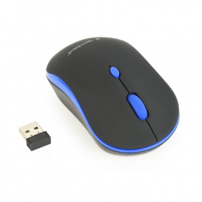Бездротова оптична миша, USB, 1600 dpi, синя (1 з 3)