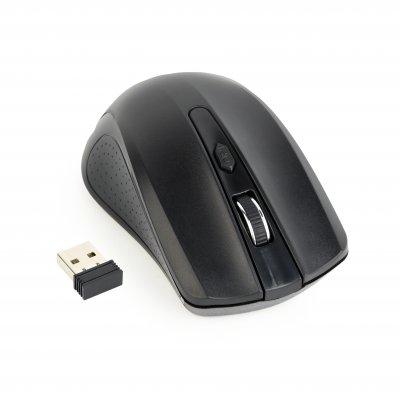 Бездротова оптична миша, USB, 1600 dpi, чорна (1 з 3)