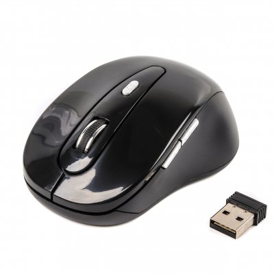 Бездротова оптична миша, USB, 1600 dpi, чорна (1 з 5)