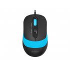 Мышь проводная бесшумная Fstyler, USB, 1600dpi, (Black + Blue)