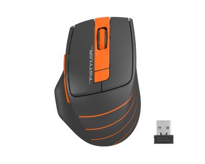 Миша бездротова безшумна Fstyler, USB, 2000 dpi, помаранчевий (1 з 8)