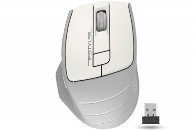 Миша бездротова безшумна Fstyler, USB, 2000 dpi, сірий+білий (1 з 6)