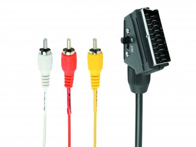 Двонаправлений аудіо-відео кабель RCA - SCART, 1.8 м (1 з 2)
