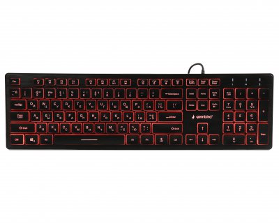 Клавіатура дротова, 3-х кольорове підсвічування клавіш, чорний (1 з 5)