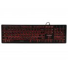 Клавиатура проводная, украинская раскладка, 3-х цветная подсветка клавиш, черный цвет