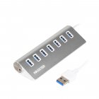 Хаб USB 3.0 Type-A на 7 портів, метал, сріблястий