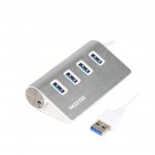 Хаб USB 3.0 Type-A на 4 порти, метал, сріблястий