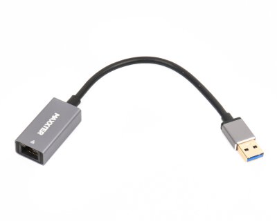 Адаптер, USB на Gigabit Ethernet, 1000 Mbps, метал, темно-сірий (1 з 3)