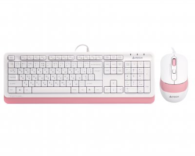 Комплект дротовий Fstyler клавіатура+миша, чорно-рожевий, USB (1 з 5)