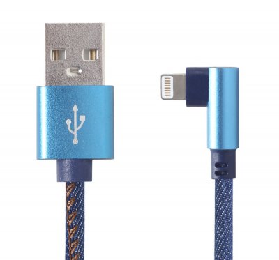 Кабель кутовий USB 2.0 А-тато/Lightning, 1 м, преміум, 2.1 А (1 з 3)