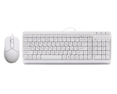 Комплект дротовий Fstyler клавіатура+миша, білий, USB (1 з 5)