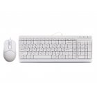 Комплект дротовий Fstyler клавіатура+миша, білий, USB