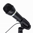 Микрофон настольный, с подставкой, 3.5 Jack, черный цвет