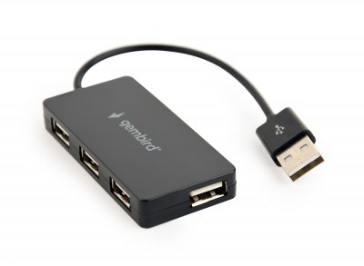 Хаб на 4 порти USB 2.0, пластик, чорний (1 з 2)