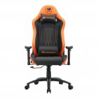 Кресло геймерское, дышащая экокожа, стальной каркас, оранжевый+черный