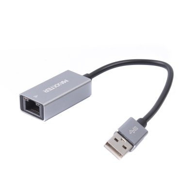 Адаптер, USB на Ethernet, 100 Mbps, метал, темно-сірий (1 з 4)
